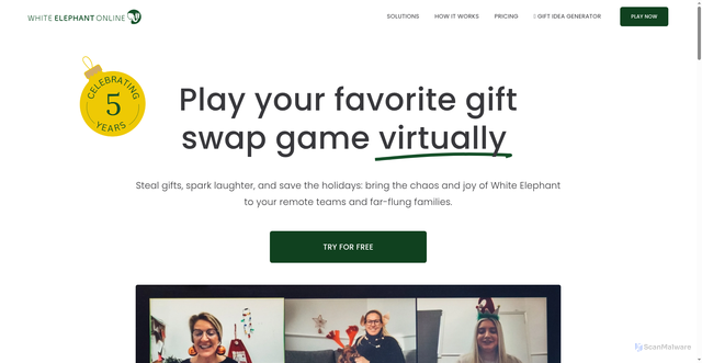 Security scan screenshot of https://whiteelephantonline.com