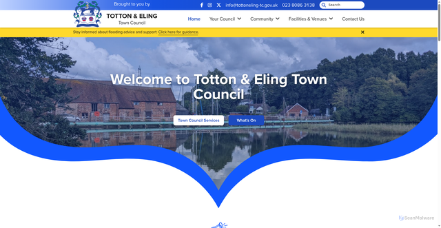 Security scan screenshot of http://www.totton-and-eling-tc.gov.uk