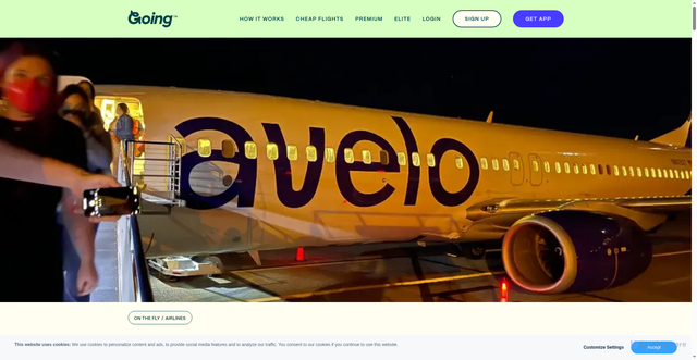 Security scan screenshot of https://www.going.com/guides/avelo-airlines
