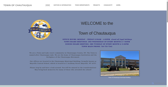 Security scan screenshot of https://www.townofchautauqua.gov/
