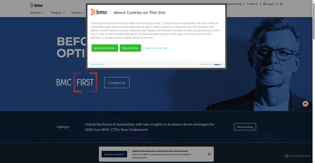 Security scan screenshot of https://bmc.com