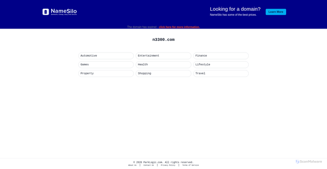 Security scan screenshot of https://n3300.com