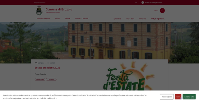 Security scan screenshot of https://comune.brozolo.to.it/