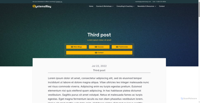 Security scan screenshot of https://systemsway-website.pages.dev/blog/third-post