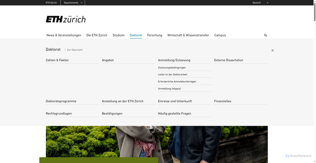 Security scan screenshot of https://ethz.ch/de.html