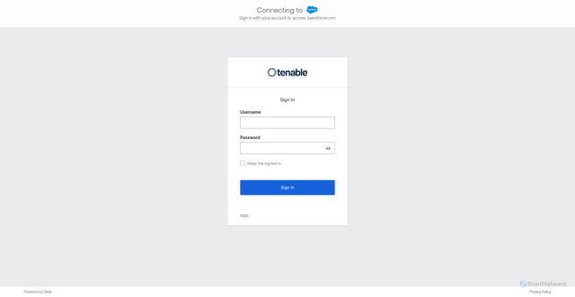 Security scan screenshot of https://tenable--c.vf.force.com