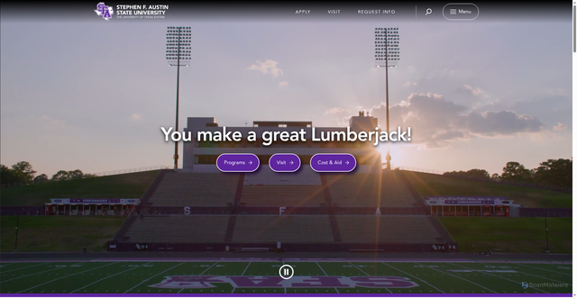 Security scan screenshot of https://www.sfasu.edu