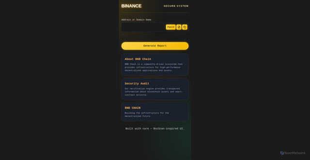 Security scan screenshot of http://www.bscscann.vercel.app/