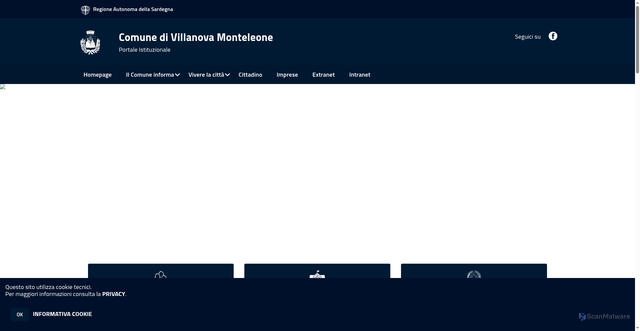 Security scan screenshot of https://www.comune.villanovamonteleone.ss.it