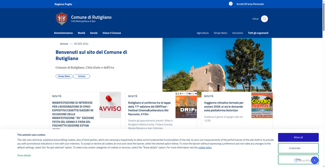 Security scan screenshot of https://www.comune.rutigliano.ba.it