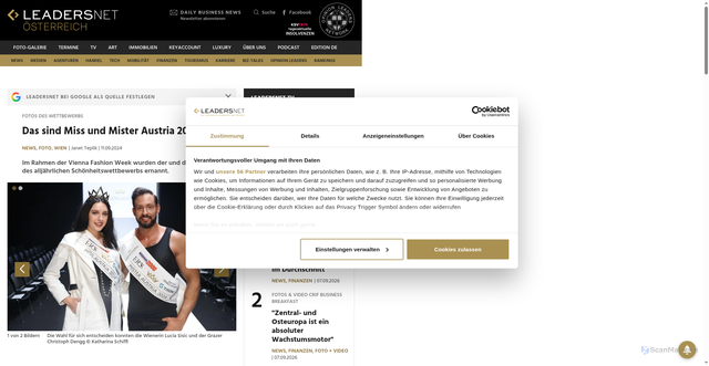Security scan screenshot of https://www.leadersnet.at/news/82485,das-sind-miss-und-mister-austria-2024.html
