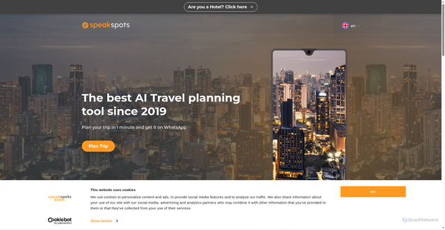 Security scan screenshot of https://speakspots.com