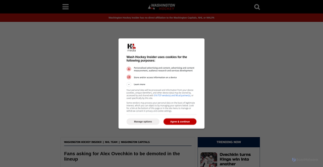 Security scan screenshot of https://www.capitalsinsider.com/nhl-team/washington-capitals/fans-asking-for-alex-ovechkin-to-be-demoted-in-the-lineup
