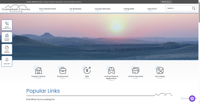 Security scan screenshot of https://campbellcountywy.gov/