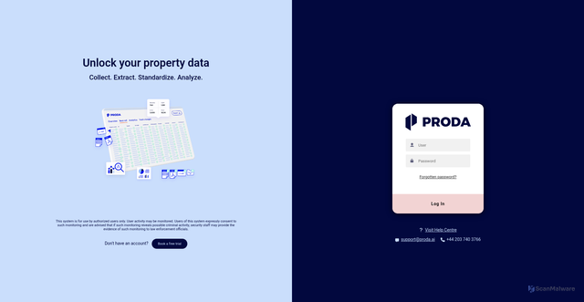 Security scan screenshot of https://app.proda.ai