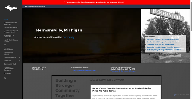 Security scan screenshot of https://hermansville.com/