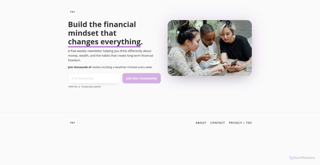 Security scan screenshot of http://thewealthythinker.pages.dev/