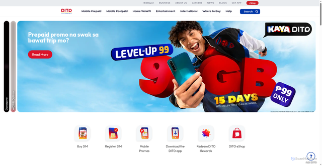Security scan screenshot of https://dito.ph