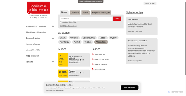 Security scan screenshot of https://medbib.lnu.se