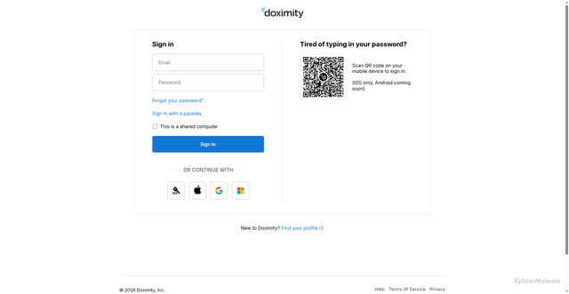 Security scan screenshot of https://text.doximity.com
