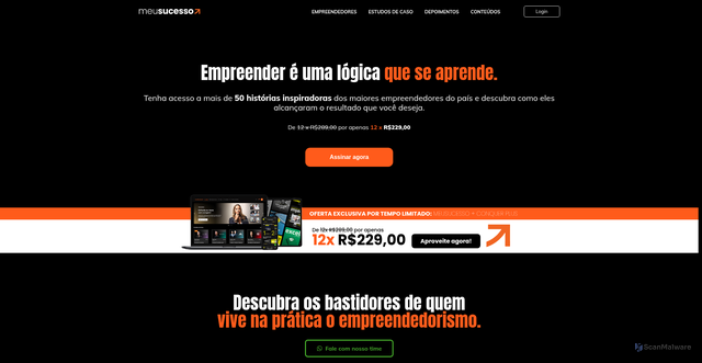 Security scan screenshot of https://meusucesso.com