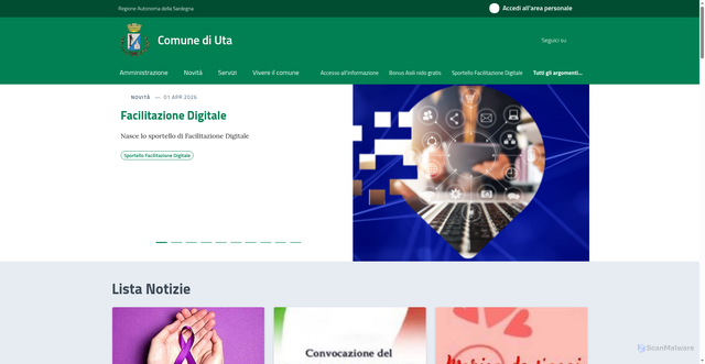 Security scan screenshot of https://comune.uta.ca.it
