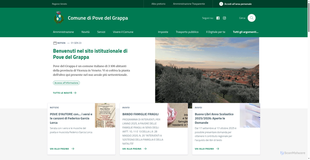 Security scan screenshot of https://www.comune.pove.vi.it/