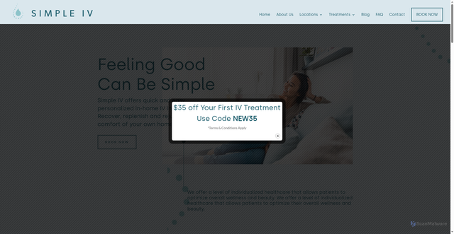 Security scan screenshot of https://www.simpleiv.com/