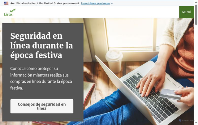 Security scan screenshot of https://listo.gov/