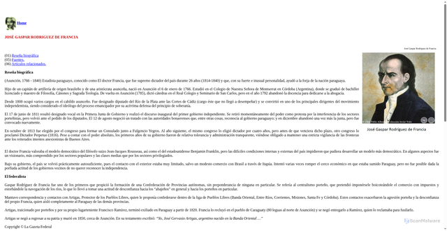 Security scan screenshot of http://www.lagazeta.com.ar/francia_gaspar.htm