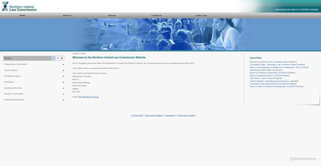 Security scan screenshot of https://www.nilawcommission.gov.uk/