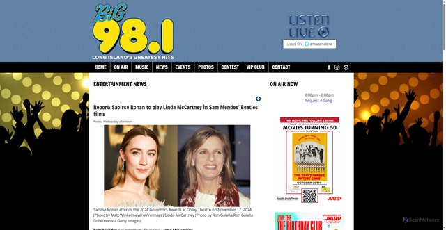 Security scan screenshot of https://bighits981.com/entertainment-news/2fe91153b8e9239de4f9009e05bd62bf