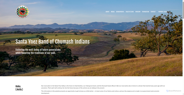 Security scan screenshot of https://chumash.gov/