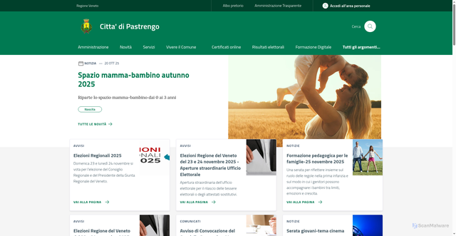 Security scan screenshot of https://www.comune.pastrengo.vr.it/