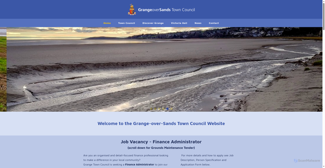 Security scan screenshot of https://www.grangeoversandstowncouncil.gov.uk/