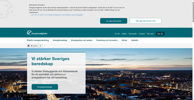 Security scan screenshot of https://www.energimyndigheten.se/