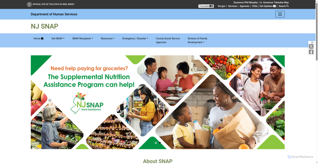 Security scan screenshot of https://www.nj.gov/humanservices/njsnap/