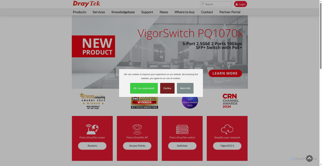 Security scan screenshot of https://draytek.co.uk