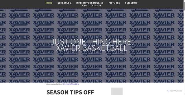 Security scan screenshot of https://www.xavierbasketball.com/
