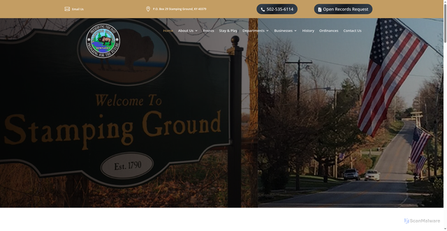 Security scan screenshot of https://stampinggroundky.gov/