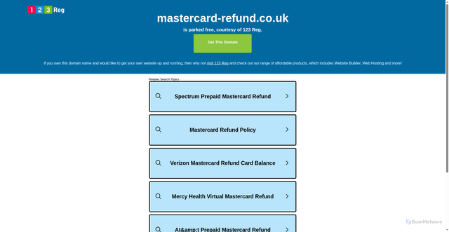 Security scan screenshot of https://mastercard-refund.co.uk
