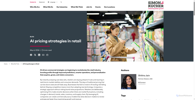 Security scan screenshot of https://www.simon-kucher.com/en/insights/ai-pricing-strategies-retail