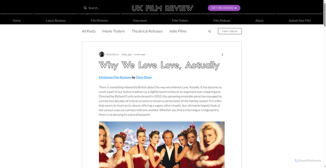 Security scan screenshot of https://www.ukfilmreview.co.uk/post/why-we-love-love-actually