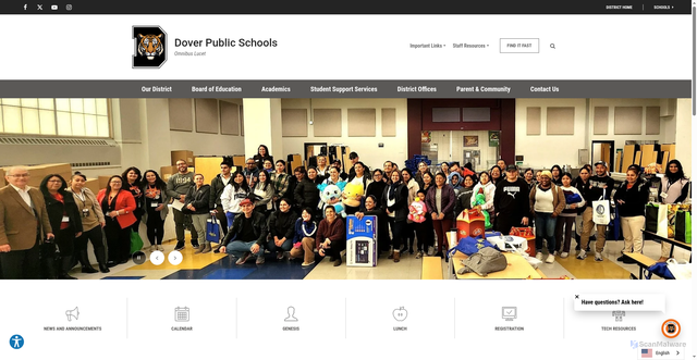 Security scan screenshot of https://www.dover-nj.org/