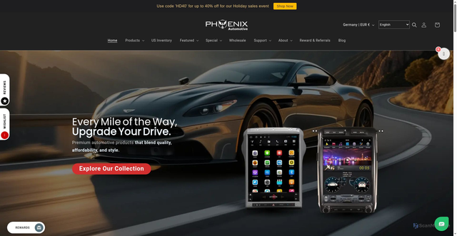 Security scan screenshot of https://phoenixautomotiveinc.com