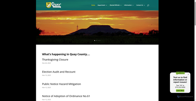 Security scan screenshot of https://www.quaycounty-nm.gov/