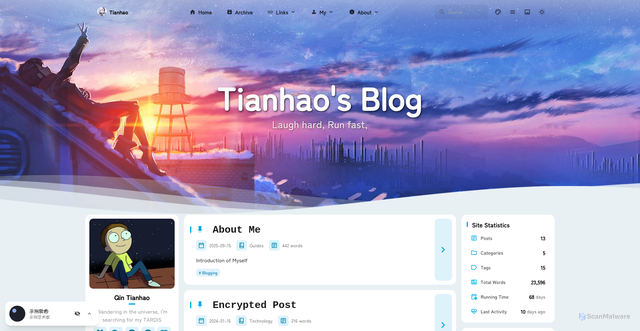 Security scan screenshot of https://mizukiblog-sdoza9a4a6.edgeone.app/