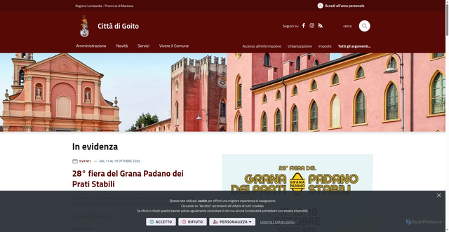 Security scan screenshot of https://www.comune.goito.mn.it/it-it/home