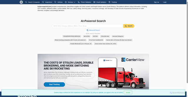 Security scan screenshot of https://brokersnapshot.com