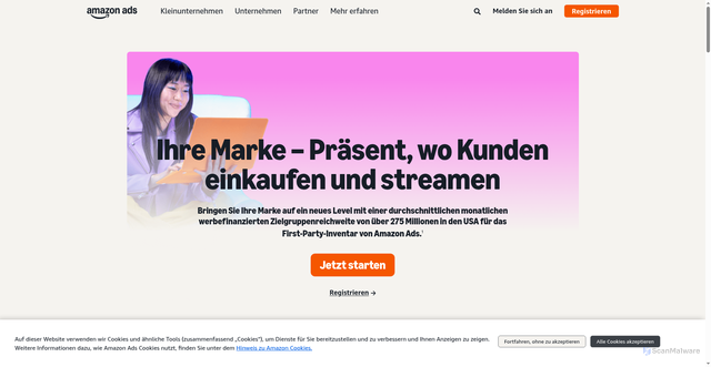 Security scan screenshot of https://advertising.amazon.com/